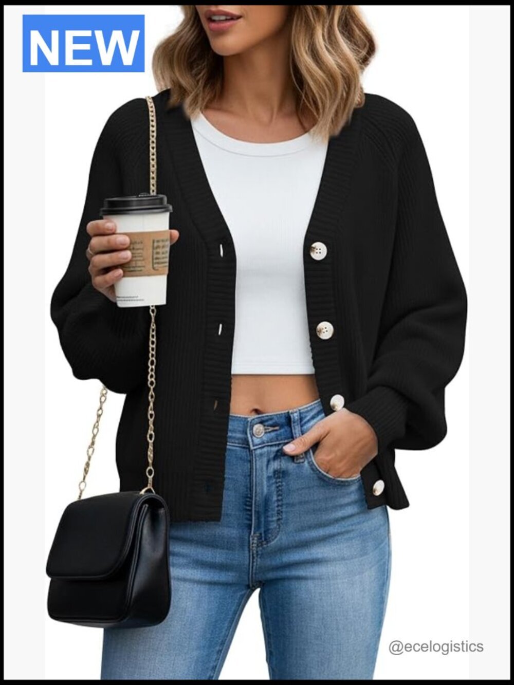 Womens Open Front Cardigan Sweater Chunky Knit Button Down Long Sleeve Casual